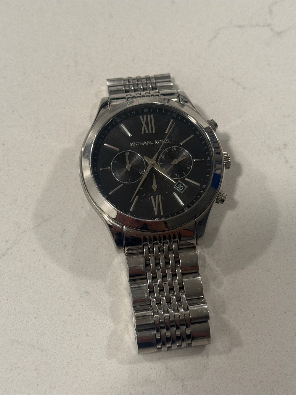 Oversized Aspyn Silver-Tone Watch for Men